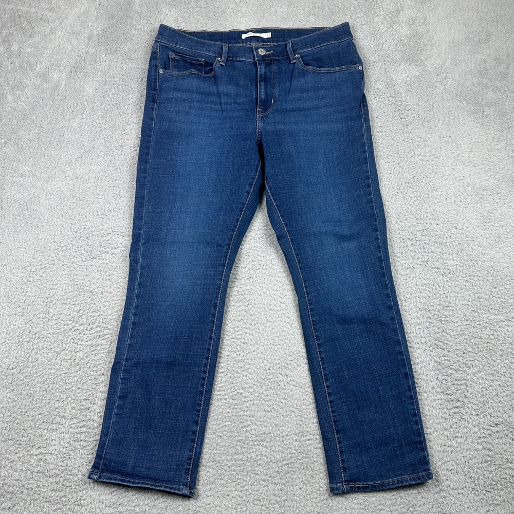 Levis Classic Straight Jeans Womens 12S (Fits 32x26) Blue Stretch Denim